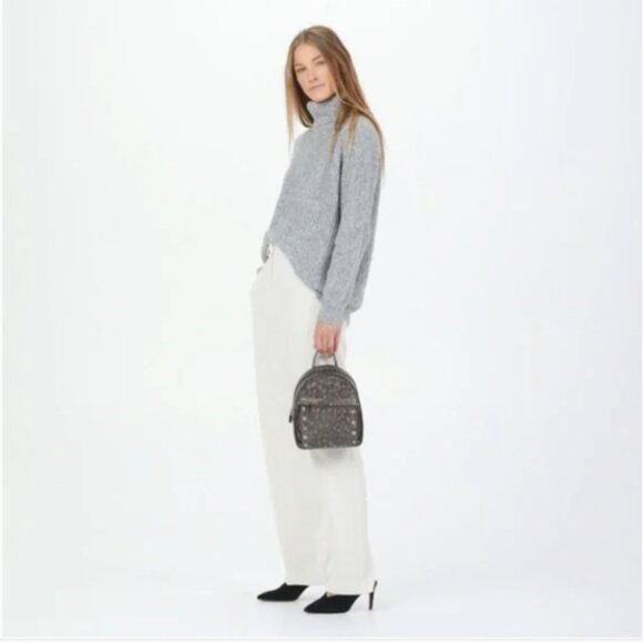 Hammitt Shane Medium Black/Leopard Leather Backpack - Picture 3 of 13